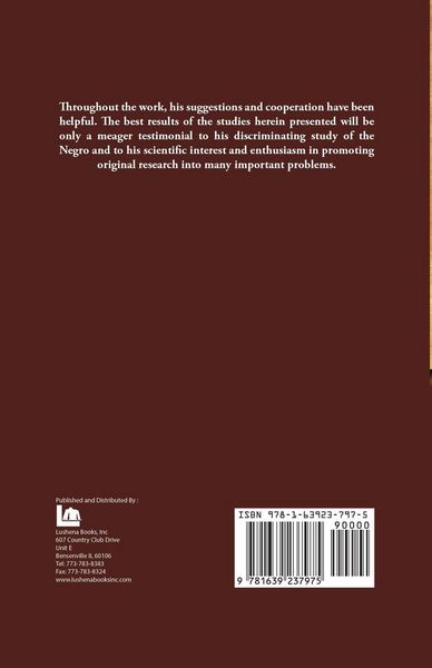 Produktbild: Social and Mental Traits of the Negro