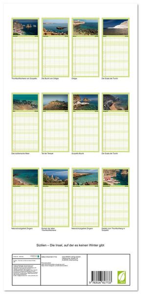 Produktbild: Familienplaner 2026 - Sizilien &ndash; Die Insel, auf der es keinen Winter gibt mit 5 Spalten (Wandkalender, 21 x 45 cm) CALVENDO
