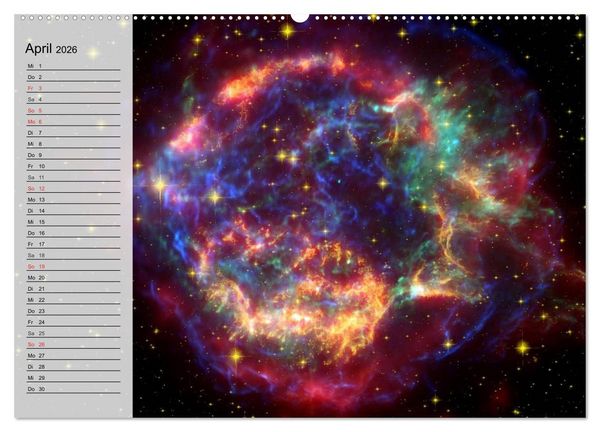 Produktbild: Universum. Farbenpracht der Gasnebel (hochwertiger Premium Wandkalender 2026 DIN A2 quer), Kunstdruck in Hochglanz