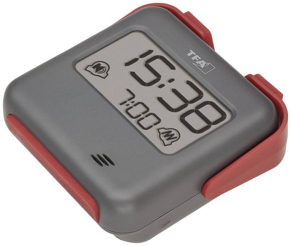 Produktbild: TFA Dostmann 60.2031.10 Quarz Wecker Grau Alarmzeiten 1 Vibrationsalarm, Extra lauter Weckton