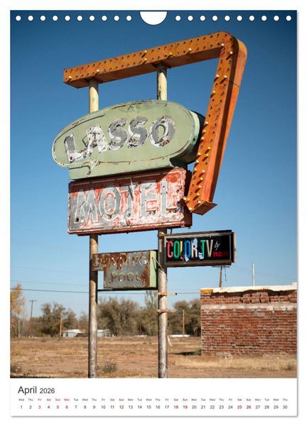 Produktbild: Historic Route 66 Motel (Wall Calendar 2026 DIN A4 portrait), CALVENDO 12 Month Wall Calendar