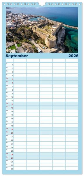 Produktbild: Familienplaner 2026 - Trauminsel Zypern mit 5 Spalten (Wandkalender, 21 x 45 cm) CALVENDO