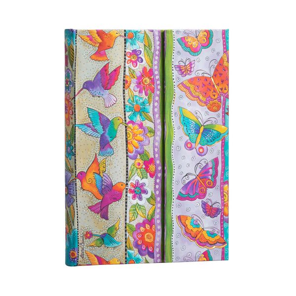 Produktbild: Hardcover Notizbuch Kolibri und Schmetterlinge, Midi, Unliniert