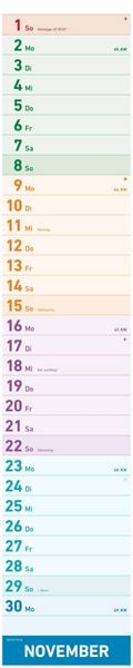 Produktbild: Megaplaner XXL 2026 - Streifen-Kalender 18x86 cm - mit Ferienterminen - viel Platz für Notizen - Wandplaner - Küchenkalender - Alpha Edition