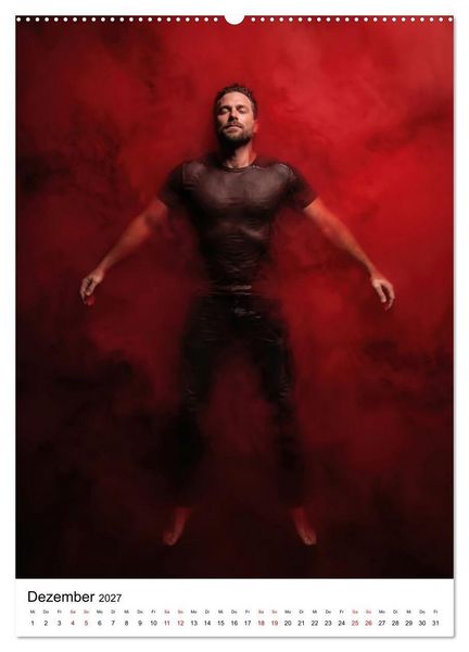 Produktbild: Floating Men - maskuliner K&ouml;rperbau in vollkommener Entspannung (hochwertiger Premium Wandkalender 2027 DIN A2 hoch), Kunstdruck in Hochglanz