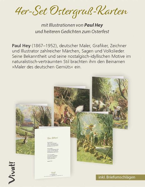 Produktbild: 4er-Set Osterkarten &raquo;H&auml;schen&laquo;