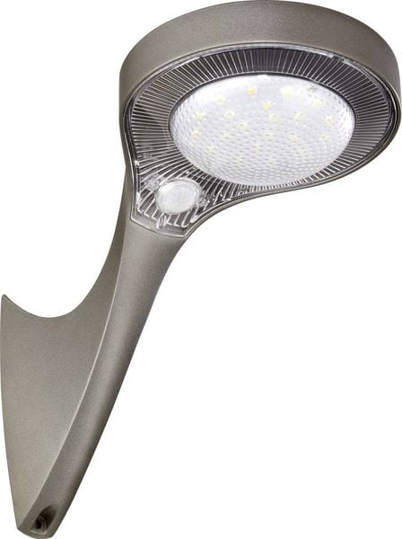 Produktbild: Sygonix SY-4673532 Solar-Außenwandleuchte mit Bewegungsmelder LED LED fest eingebaut 10 W Grau (matt)