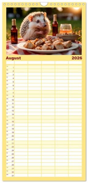 Produktbild: Familienplaner 2026 - Stachelstars mit 5 Spalten (Wandkalender, 21 x 45 cm) CALVENDO