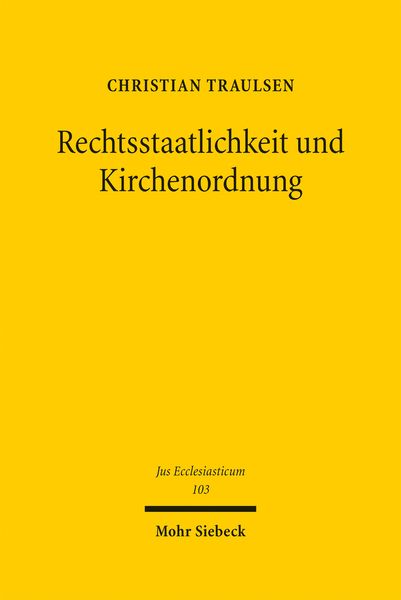 Produktbild: Rechtsstaatlichkeit und Kirchenordnung