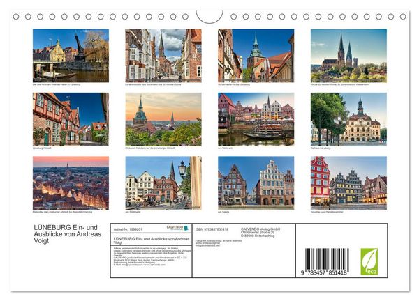 Produktbild: L&Uuml;NEBURG Ein- und Ausblicke von Andreas Voigt (Wandkalender 2026 DIN A4 quer), CALVENDO Monatskalender