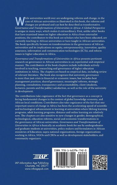 Produktbild: Governance and Transformations of Universities in Africa