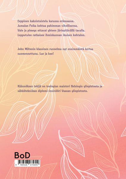 Produktbild: John Milton: Palautettu paratiisi
