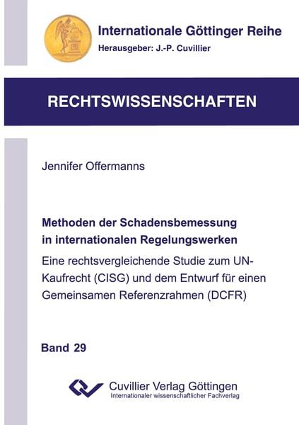 Produktbild: Methoden der Schadensbemessung in internationalen Regelungswerken
