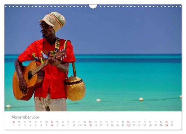 Produktbild: JAMAIKA Reggae, Rastafari und paradiesische Natur. (Wandkalender 2026 DIN A3 quer), CALVENDO Monatskalender