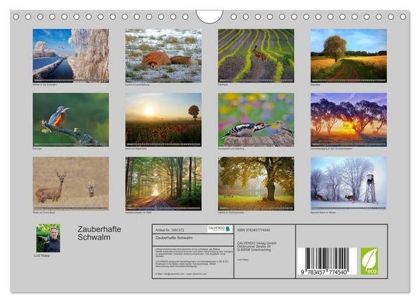 Produktbild: Zauberhafte Schwalm (Wandkalender 2026 DIN A4 quer), CALVENDO Monatskalender