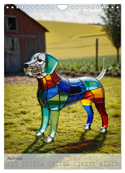 Produktbild: Tiere aus Glas - Hunde (Wandkalender 2026 DIN A4 hoch), CALVENDO Monatskalender