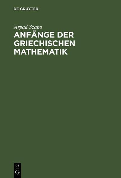 Produktbild: Anf&auml;nge der griechischen Mathematik