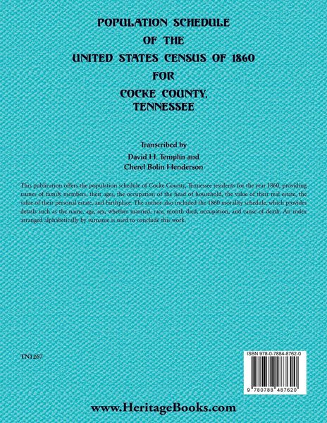 Produktbild: Population Schedule of the United States of 1860 for Cocke County, Tennessee