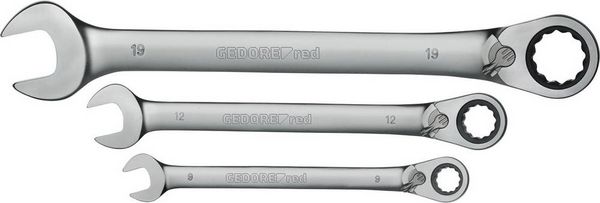 Produktbild: Gedore RED 3300872 R07205005 Maul-Ringratschenschl&uuml;ssel-Satz 5teilig Schl&uuml;sselweite (Metrisch) 07 - 19 mm