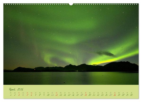 Produktbild: Nordlicht-Zauber auf den Lofoten. Aurora borealis (hochwertiger Premium Wandkalender 2026 DIN A2 quer), Kunstdruck in Hochglanz