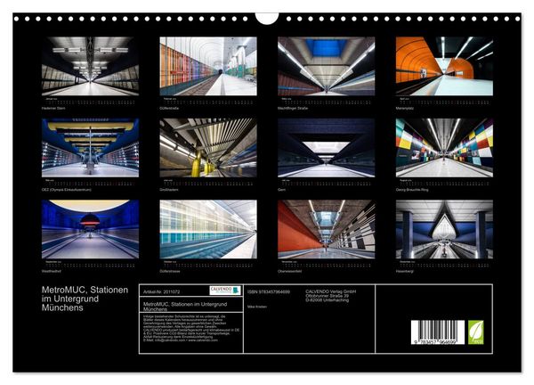 Produktbild: MetroMUC, Stationen im Untergrund M&uuml;nchens (Wandkalender 2026 DIN A3 quer), CALVENDO Monatskalender