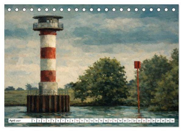 Produktbild: Leuchtt&uuml;rme an der Elbe - von Hamburg bis zur Elbm&uuml;ndung (Tischkalender 2027 DIN A5 quer), CALVENDO Monatskalender