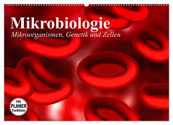 Produktbild: Mikrobiologie. Mikroorganismen, Genetik und Zellen (Wandkalender 2026 DIN A2 quer), CALVENDO Monatskalender