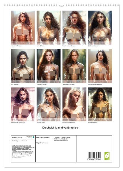 Produktbild: Durchsichtig und verf&uuml;hrerisch (hochwertiger Premium Wandkalender 2026 DIN A2 hoch), Kunstdruck in Hochglanz
