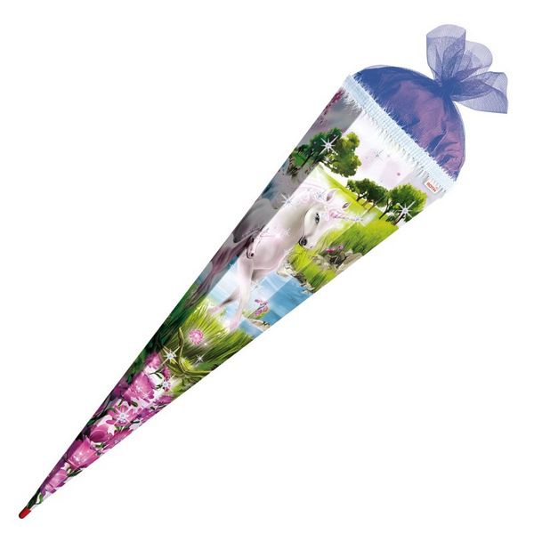 Produktbild: Motiv-Schult&uuml;te 85cm, Einhorn m. Fohlen, Effekt