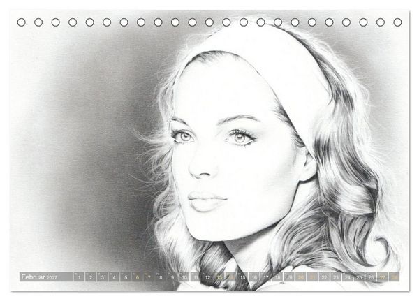 Produktbild: Hollywood Ikonen in Bleistift (Tischkalender 2027 DIN A5 quer), CALVENDO Monatskalender