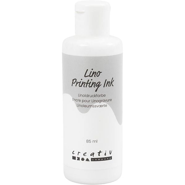 Creativ Company Linoldruckfarbe, Weiß, 85 ml, 1 Fläschchen
