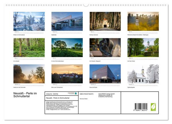 Produktbild: Neus&auml;&szlig; - Perle im Schmuttertal (hochwertiger Premium Wandkalender 2026 DIN A2 quer), Kunstdruck in Hochglanz