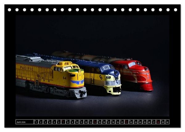 Produktbild: Amerikanische Modelleisenbahnen (Tischkalender 2026 DIN A5 quer), CALVENDO Monatskalender