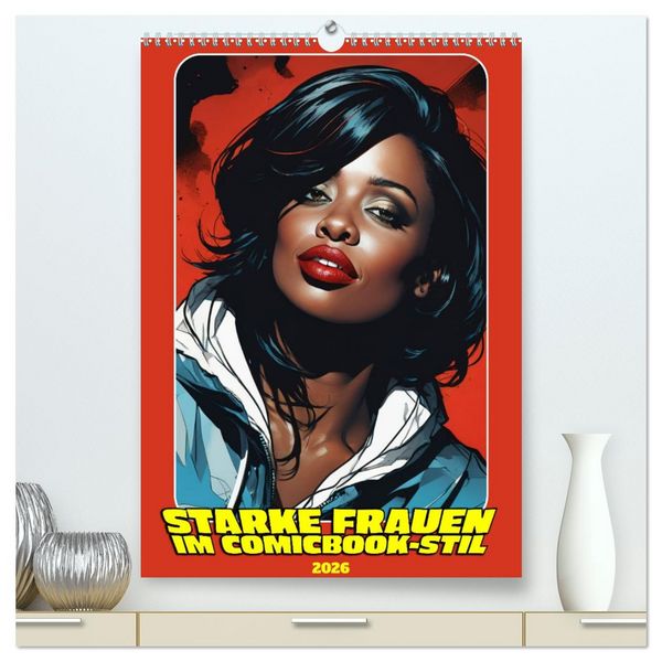 Starke Frauen im Comicbook-Stil (hochwertiger Premium Wandkalender 2026 DIN A2 hoch), Kunstdruck in Hochglanz
