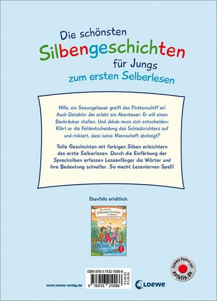 Produktbild: Die sch&ouml;nsten Silbengeschichten f&uuml;r Jungs zum ersten Selberlesen