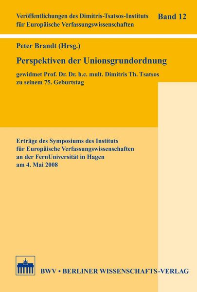 Produktbild: Perspektiven der Unionsgrundordnung