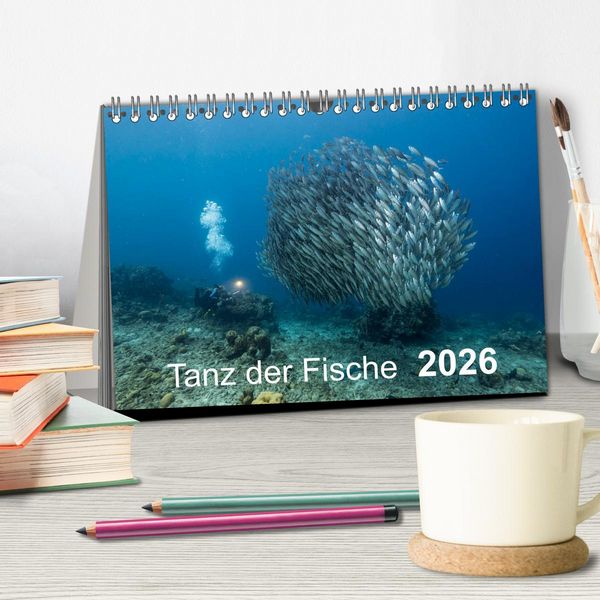Produktbild: Tanz der Fische (Tischkalender 2026 DIN A5 quer), CALVENDO Monatskalender