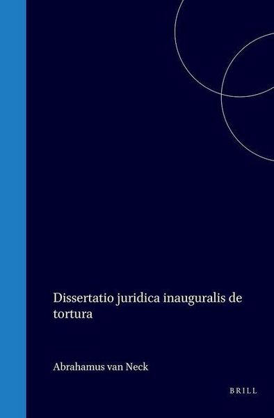 Produktbild: Dissertatio Juridica Inauguralis de Tortura