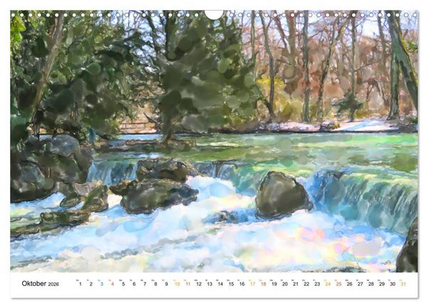 Produktbild: M&uuml;nchen - Bayerns Landeshauptstadt in Aquarellfarben (Wandkalender 2026 DIN A3 quer), CALVENDO Monatskalender