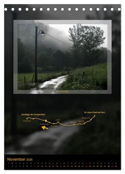 Produktbild: Jakobsweg - Camino Franc&eacute;s (Tischkalender 2026 DIN A5 hoch), CALVENDO Monatskalender