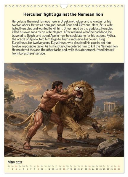 Produktbild: Legends of the Greek Mythology (Wall Calendar 2027 DIN A3 portrait), CALVENDO 12 Month Wall Calendar