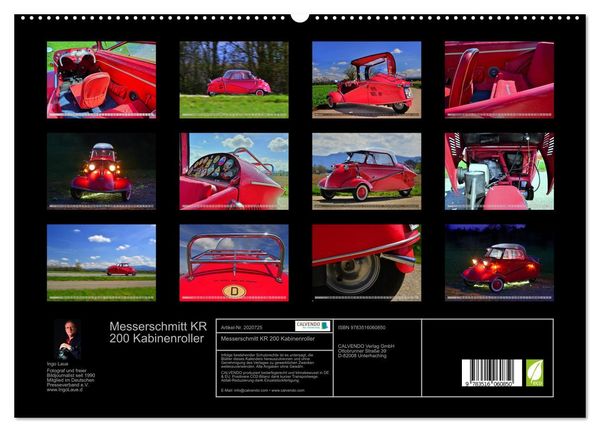 Produktbild: Messerschmitt KR 200 Kabinenroller (hochwertiger Premium Wandkalender 2026 DIN A2 quer), Kunstdruck in Hochglanz