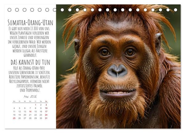 Produktbild: Wir sind die Letzten hier! Wir sterben aus. Wie du uns helfen kannst! (Tischkalender 2026 DIN A5 quer), CALVENDO Monatskalender