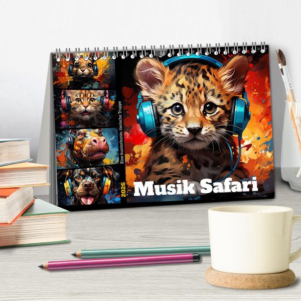 Produktbild: Musik Safari (Tischkalender 2026 DIN A5 quer), CALVENDO Monatskalender