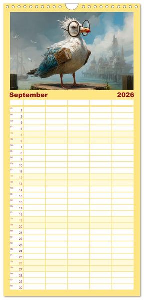 Produktbild: Familienplaner 2026 - M&ouml;wen on Tour mit 5 Spalten (Wandkalender, 21 x 45 cm) CALVENDO