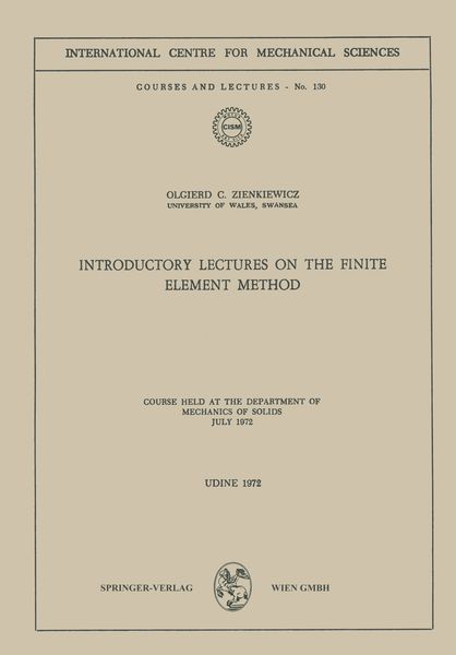Produktbild: Introductory Lectures on the Finite Element Method