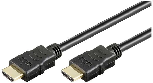 Produktbild: Goobay HDMI Anschlusskabel HDMI-A Stecker, HDMI-A Stecker 3.00 m Schwarz 61160 4K UHD, vergoldet, eARC HDMI-Kabel
