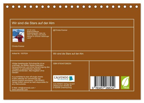 Produktbild: Wir sind die Stars auf der Alm (Tischkalender 2026 DIN A5 quer), CALVENDO Monatskalender