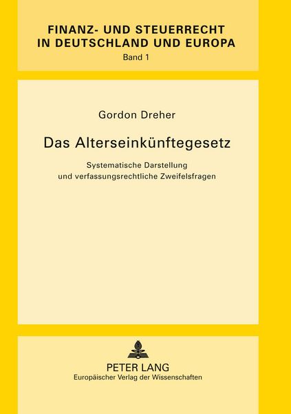Produktbild: Das Alterseink&uuml;nftegesetz