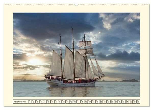 Produktbild: Segeln im Sonnenuntergang (Wandkalender 2027 DIN A2 quer), CALVENDO Monatskalender
